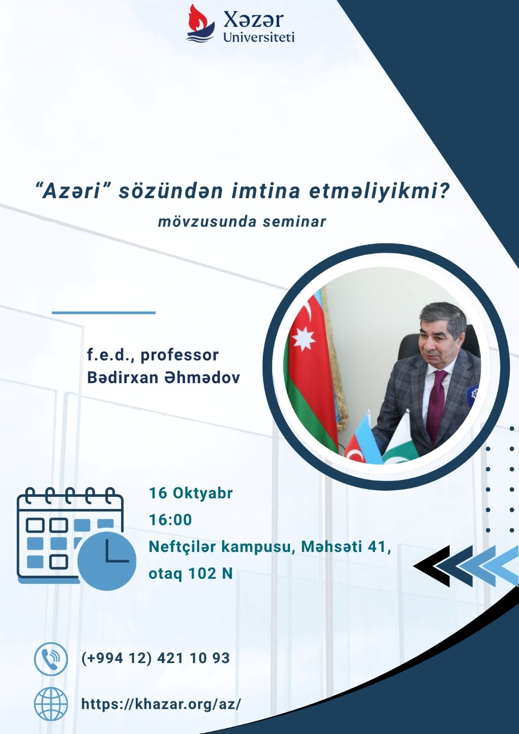 ““Azəri” sözündən imtina etməliyikmi?” mövzusunda seminar keçiriləcəkdir.